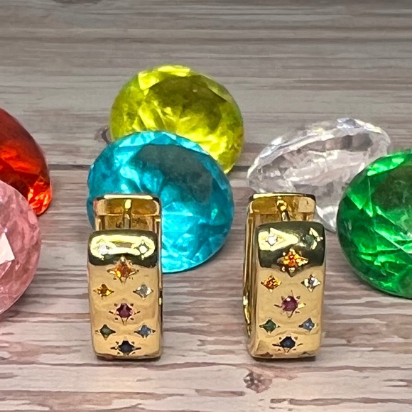 Colorful Starburst Cuff Earrings - Picture 4 of 6